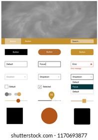 Light Orange vector ui ux kit with space stars. Beautiful ui ux kit with colorful sky in its header. Beautiful layout for websites, landing pages.