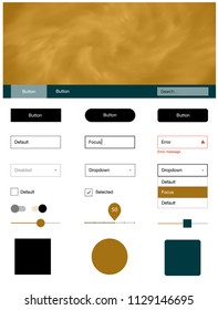 Light Orange vector web ui kit with nebula stars. Colorful ui/ux kit with header consisted of clouds & stars. Simple colorful design for websites.