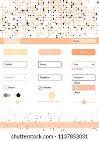 Light Orange vector web ui kit with spheres. Web ui kit with abstract gradient circles in its header. This sample is for your landing page.