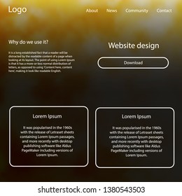 Light Orange vector web ui kit with nebula stars. Colorful ui/ux kit with header consisted of clouds & stars. Modern template for your landing page.