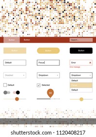 Light Orange vector wireframe kit with dots. Decorative ui kit design in abstract style with colorful dots. Modern template for your landing page.