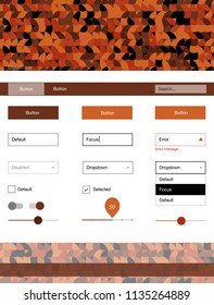 Light Orange vector wireframe kit with dots. Decorative ui kit design in abstract style with colorful dots. This sample is for your landing page.