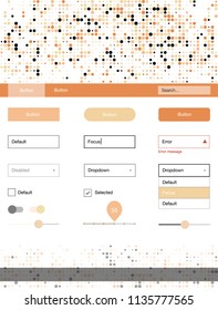 Light Orange vector wireframe kit with dots. Colorful Style guide with circles on abstract background. This template you can use for websites.