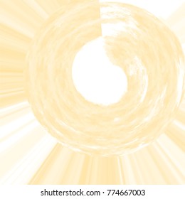 light orange yellow abstract watercolor pattern with white center, curved inner strokes and straight outer lines, vector illustration