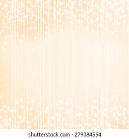 Light orange yellow holiday background with stars. Festive season design. New Year, Christmas, wedding event style