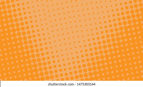 Light orange and yellow  retro comic pop art background with haftone dots design. Vector clear template for banner or comic book design, etc