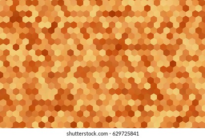 Light orange, yellow vector polygonal illustration, which consist of hexagons. Hexagonal design for your business. Creative geometric background in Origami style with gradient