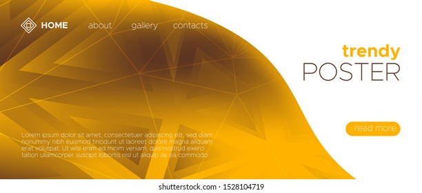 Light Origami Background. Yellow Diamond Graphic. Gold Mosaic Geometric. Vibrant 3d Modern Vector Poster. Origami Vector Design. Gradient Mosaic Banner. 3d Trendy Background. Origami Wallpaper.