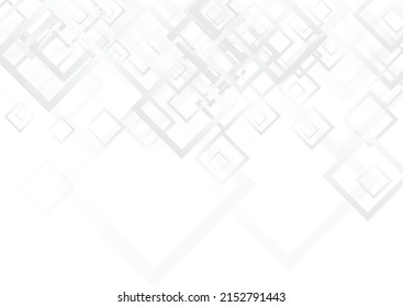 Light Ornament Abstract Vector  Background. Modern Rectangular Texture. Gray Mosaic Pattern. White Geometry Illustration.