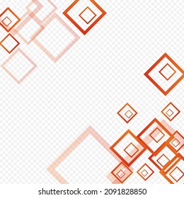 Light Ornament Concept Vector Transparent Background. Abstract Rectangular Cover. White Web Poster. Orange Creative Pattern.