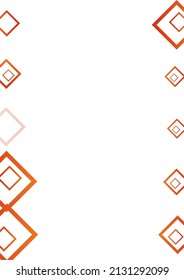 Light Ornament Contemporary Vector Background. Trendy Square Pattern. Gray Geometric Illustration. Orange Web Template.