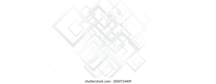 Fondo Panorámico Vector de Tecnología Ornamento Ligero. Marco cuadrado web. El fondo de moda gris. Papel de escritorio blanco simple.