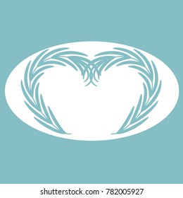 light ornamental frame on blue background.
