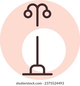 Light outdoor lamp, illustration or icon, vector on white background.