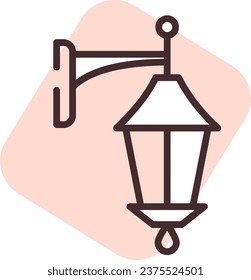 Luz exterior, ilustración o icono, vector sobre fondo blanco.