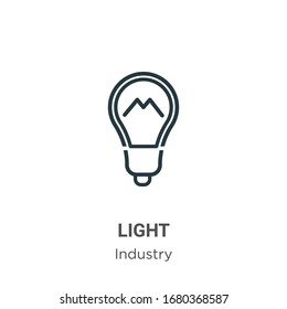 Light outline vector icon. Thin line black light icon, flat vector simple element illustration from editable industry concept isolated stroke on white background