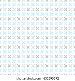 light painted color, graphic pattern of little crosses with textures on a white background
