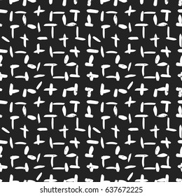 light painted color, graphic pattern of white strokes and crosses textures on a black background