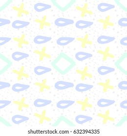 light painted color pattern of drops and graphical shapes with textures on a white background