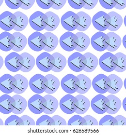 light painted color pattern of the graphic arrows on blue spots on a white background