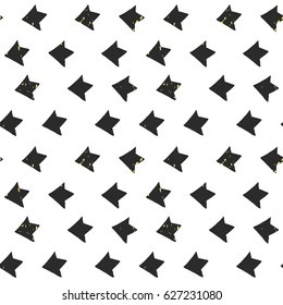 light painted color pattern of graphic arrows triangles with textures on a white background