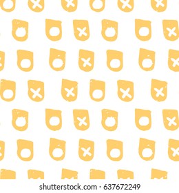 light painted color pattern of the graphic yellow and white circles and crosses with textures on a white background