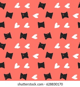 light painted color pattern of the graphics of black rectangular oval shapes and textures with arrows on a red background