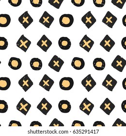 light painted color pattern of the graphics of crosses, circles, ovals, spots, rectangles, rhombuses, shapes with textures on a white background