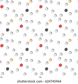 light painted color pattern of gray, red circles on a white background
