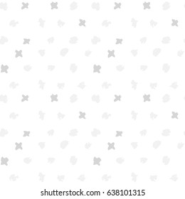 light painted color pattern of the gray graphics of crosses and spots with textures on a white background
