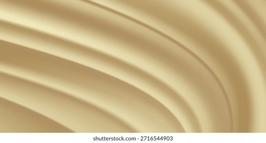 Satén de seda amarillo claro de color marrón claro. Gradiente. Color dorado polvoriento. Fondo abstracto premium de belleza elegante de lujo dorado