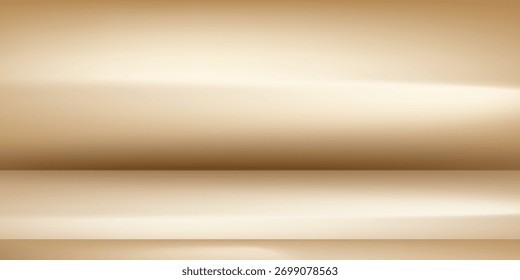 Fondo abstracto beige de champán dorado pastel pálido claro claro. Transición de degradado de color de número. Tejido de seda. Lujo premium rico. Brillo mate. Navidades, cumpleaños, aniversario. Plantilla.