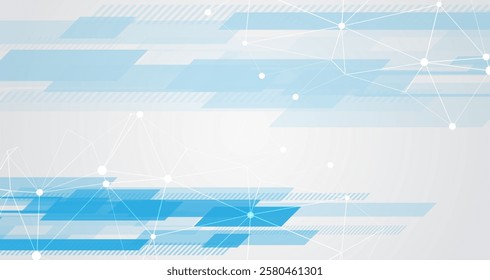 Light pale vector background for a banner. Abstract geometric pattern of stripes and squares, for presentation. Abstract white and gray horizontal design. Science, and technology background.