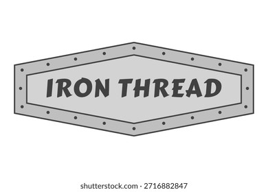 Painel de luz com uma placa hexagonal rebitada com texto em negrito como uma placa de nome de máquina.