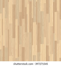 Light parquet seamless wooden floor stripe mosaic tile. Editable vector pattern in swatches.