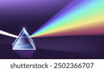 Light Passing Through a Triangular Prism. Physics Illustration Template. EPS10 Vector