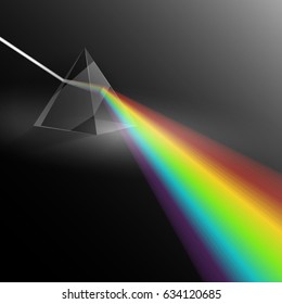 Light Passing Through a Triangular Prism. Physics Illustration Template. EPS10 Vector