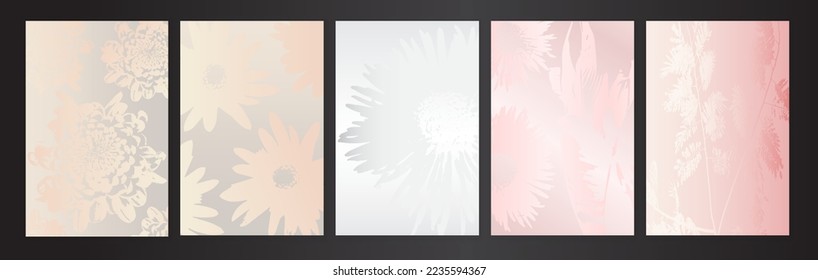 hellpastellfarbener floraler Hintergrund. Blumentextursammlung