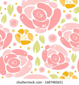 Diseño floral pastel claro con grandes flores. Ideal para imprimir sobre telas, ropa, vestidos, tapicerías, invitaciones, papel de envoltura, postales y más