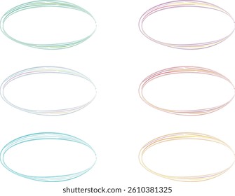 light pastel multicolor abstract shapes ovals set