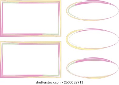 light pastel yellow pink green colorful abstract frames collection