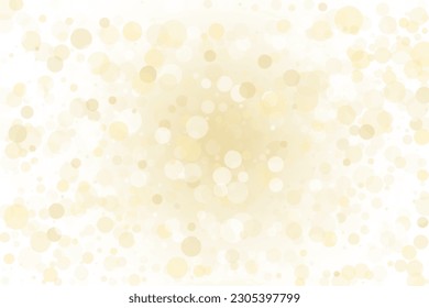 Light pattern with bokeh. Light yellow, Golden bokeh background. Scalable vector illustration. Pattern with circles of different scale and transparency with overlap for banners, web pages, ads