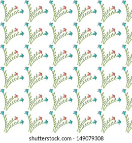 Light pattern with flowers.Isolated on white background.Vector.