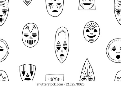 Light pattern from the masquerade masks. Celebration of the dead. Mexican Day of the Dead. Aztec masks. Print for decoration 