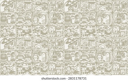 Light pattern in Mayan bas-relief style