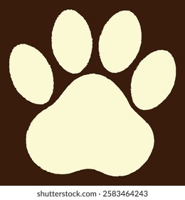 Light Paw Print on Dark Brown Background