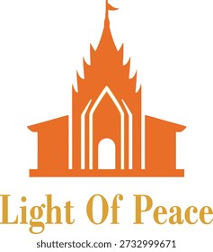 Ilustración vectorial de diseño de camiseta de tipografía de lema Luz de la Paz para la armonía espiritual, la esperanza religiosa y la energía inspiradora de la calma sobre un fondo transparente limpio.
