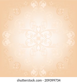 Light peach colored and beige elegant floral background - vector design 