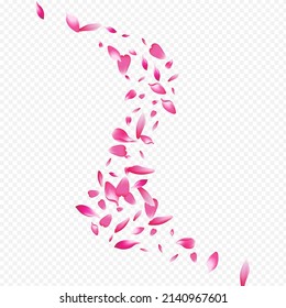 Light Peach Vector Transparent Background. Sakura Rain Design. Rose Beauty Illustration. Floral Tender Pattern. Color Cherry Nature Cover.
