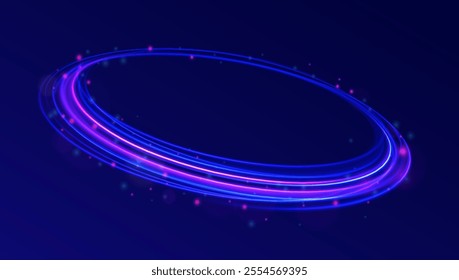 Light pedistal, podium, platform, table. To center a bright flash, png, effect, wave,neon,line. Curve light effect of line. Png luminous circle. 